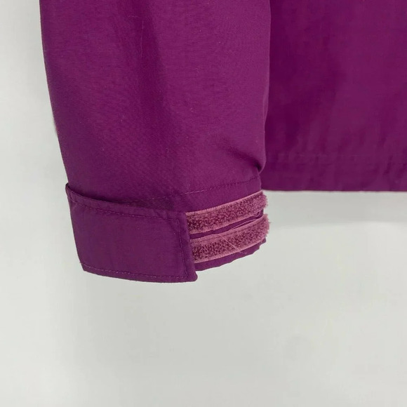 L.L Bean Jacket Women's S Purple Hooded Full Zipped Snap Long Sleeve Windbreaker - Picture 7 of 11